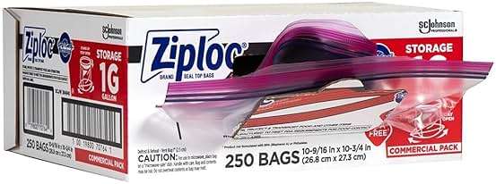 SC Johnson Professional Ziploc Storage Bags with New Grip 'n Seal Technology, For Food Organization and Storage, Double Zipper, Gallon, 250 Count - Image 2