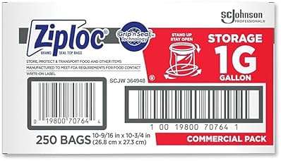 SC Johnson Professional Ziploc Storage Bags with New Grip 'n Seal Technology, For Food Organization and Storage, Double Zipper, Gallon, 250 Count - Image 4