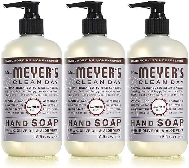 MRS. MEYER'S CLEAN DAY Hand Soap, Lavender Scent, 12.5 Fl Oz Bottle - 3 Pack - Image 1