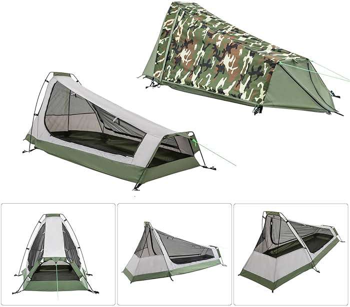 GEERTOP Ultralight Bivy Tent for 1 Person 3 Season Waterproof Single Person Backpacking Tent for Camping Hiking Backpack Travel Outdoor Survival Gear - Image 3