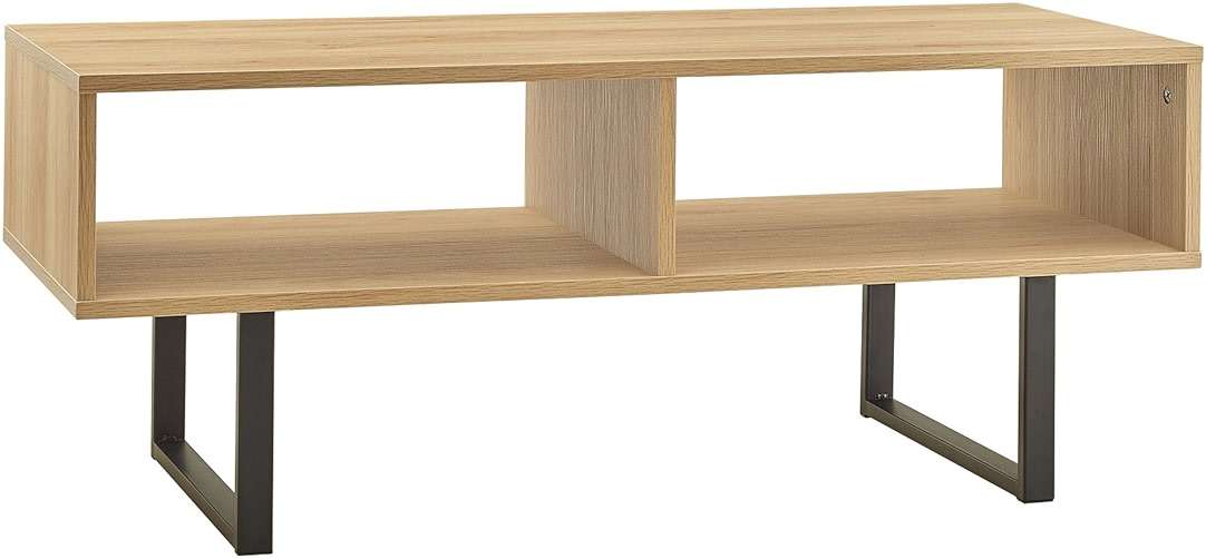 ClosetMaid 1311 Rectangular Wood Coffee Table with Storage Shelves, Natural - Image 1