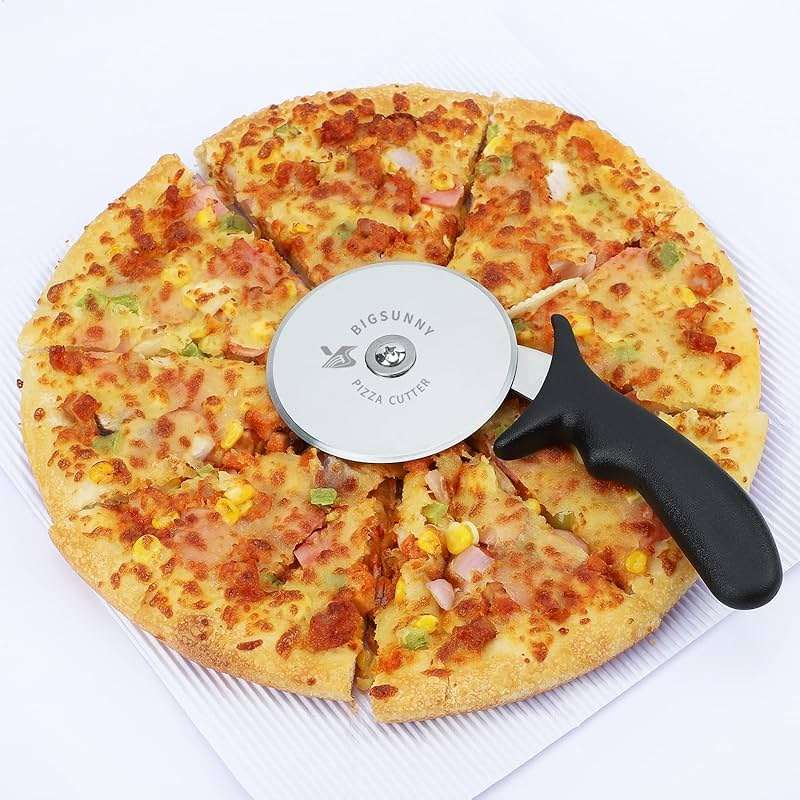 MSY BIGSUNNY Pro Pizza Cutter, Stainless Steel Pizza Cutter Wheel, with Super Sharp Pizza Slicer Dia 4-inch(10cm), Dishwasher Safe - Image 6