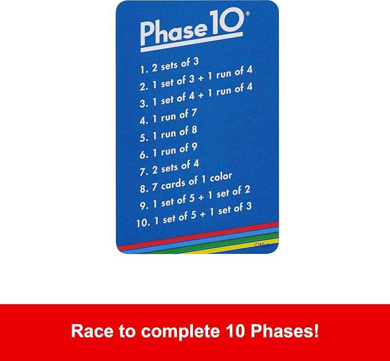 Mattel Games Phase 10 Card Game with 108 Cards, Great Game for Kids, Family or Adult Game Night, Ages 7 Years and Older - Image 3