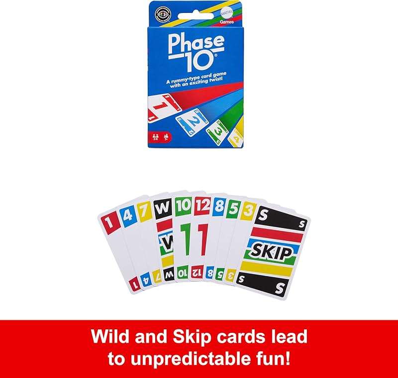 Mattel Games Phase 10 Card Game with 108 Cards, Great Game for Kids, Family or Adult Game Night, Ages 7 Years and Older - Image 5