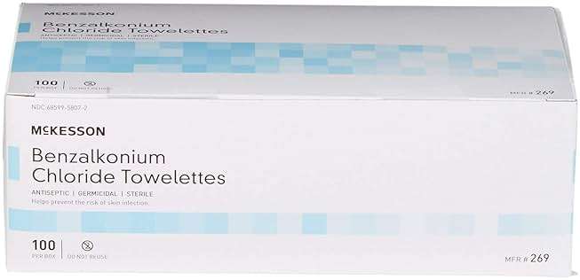 McKesson Benzalkonium Chloride Towelettes [Pack of 100] First Aid Antiseptic Wipes, Sterile Individual Wrapped - Image 6