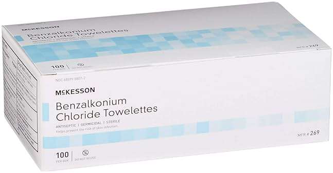 McKesson Benzalkonium Chloride Towelettes [Pack of 100] First Aid Antiseptic Wipes, Sterile Individual Wrapped - Image 7