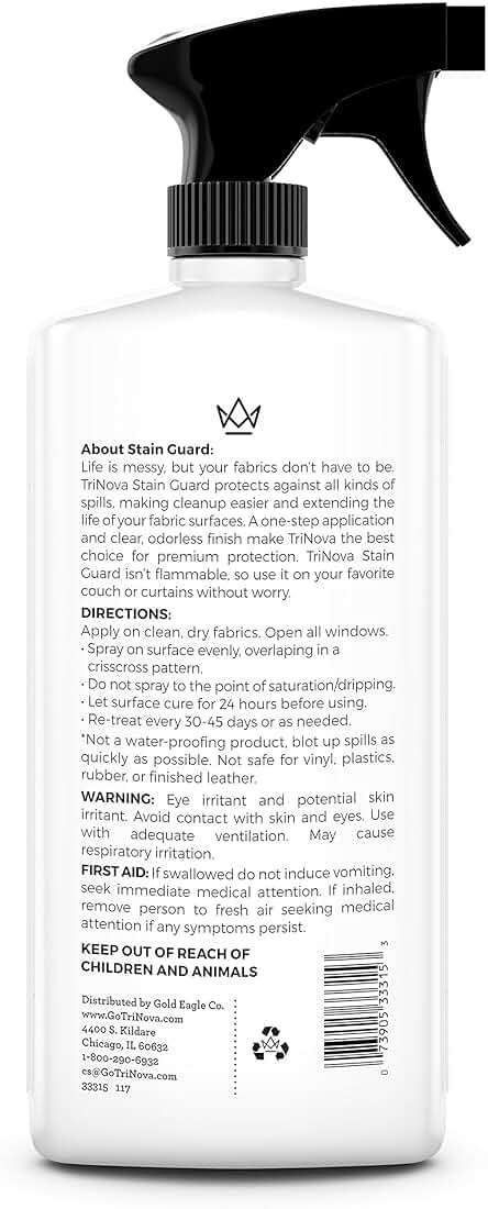 TriNova Stain Guard – Non-Aerosol Fabric Protection Spray for Upholstery, Carpet, Rugs, and More – Protect from Liquid Stains, Spills & Accidents (18oz) - Image 6