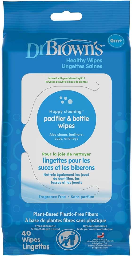 Dr. Brown's Pacifier and Bottle Wipes, 40 Count - Image 1