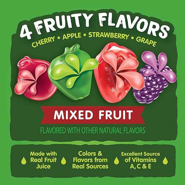 Black Forest, Juicy Burst, Fruit Flavored Snacks, Mixed Fruit Flavors, A Juicy Burst of Natural Flavors, Made with Real Fruit Juice, 0.8 oz 40 ct - Image 5