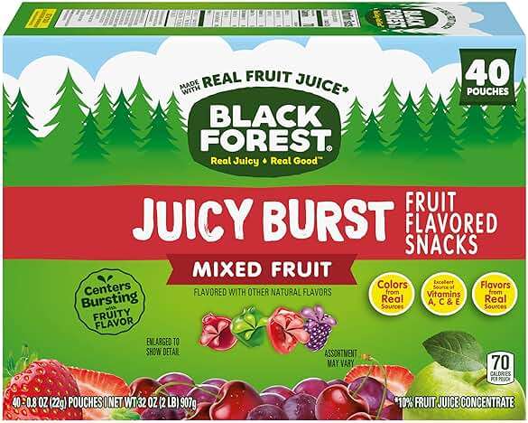 Black Forest, Juicy Burst, Fruit Flavored Snacks, Mixed Fruit Flavors, A Juicy Burst of Natural Flavors, Made with Real Fruit Juice, 0.8 oz 40 ct - Image 8