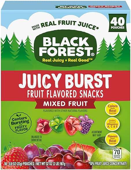 Black Forest, Juicy Burst, Fruit Flavored Snacks, Mixed Fruit Flavors, A Juicy Burst of Natural Flavors, Made with Real Fruit Juice, 0.8 oz 40 ct - Image 9