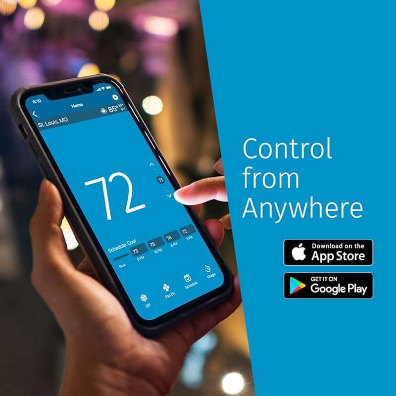 Sensi Touch Smart Thermostat by Emerson with Touchscreen Color Display, Programmable, Wi-Fi, Mobile App, Easy DIY, Data Privacy, Works with Alexa, Energy Star Certified, ST75 - Black, C-Wire Required - Image 7