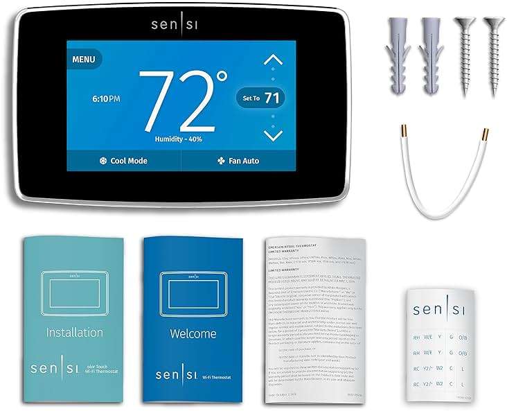 Sensi Touch Smart Thermostat by Emerson with Touchscreen Color Display, Programmable, Wi-Fi, Mobile App, Easy DIY, Data Privacy, Works with Alexa, Energy Star Certified, ST75 - Black, C-Wire Required - Image 11