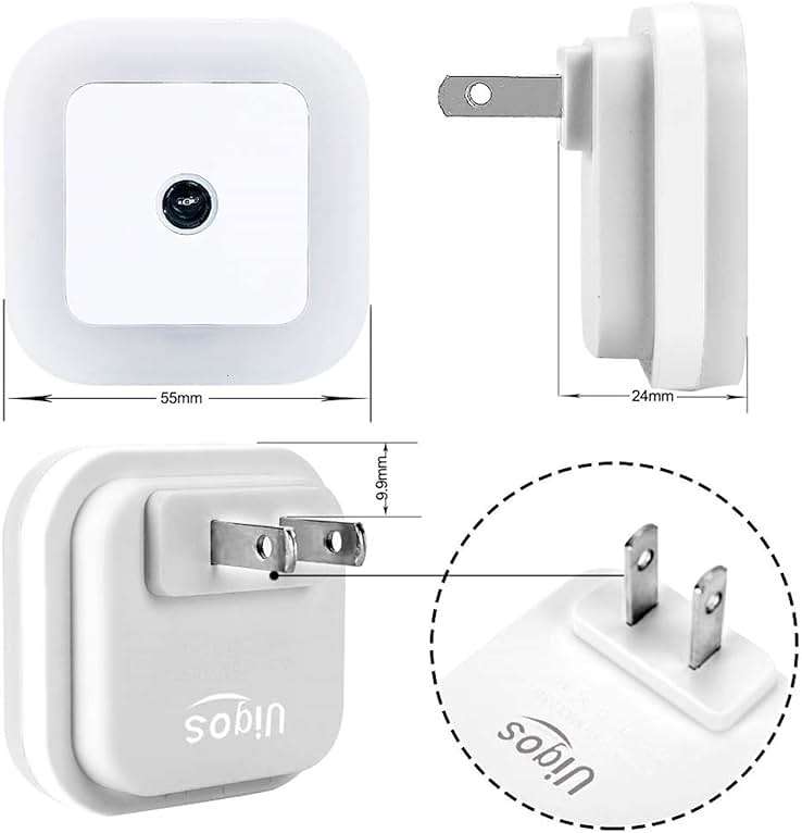 Uigos LED Night Light Lamp with Smart Sensor Dusk to Dawn Sensor, Daylight White, 0.5W Plug-in, 6-Pack - Image 5