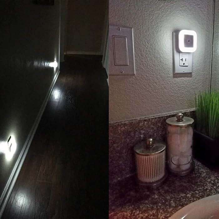 Uigos LED Night Light Lamp with Smart Sensor Dusk to Dawn Sensor, Daylight White, 0.5W Plug-in, 6-Pack - Image 6