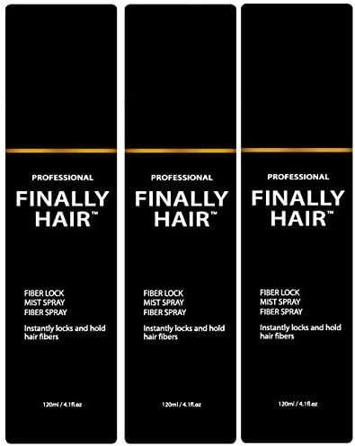 Finally Hair Hair Building Fiber STRONG Fiber Lock Hair Spray 3 Pack (can be used with competitors fibers like Toppik, Xfusion, Strand, Cuuva, Efficient, Fibrex, Bosley) - Image 1