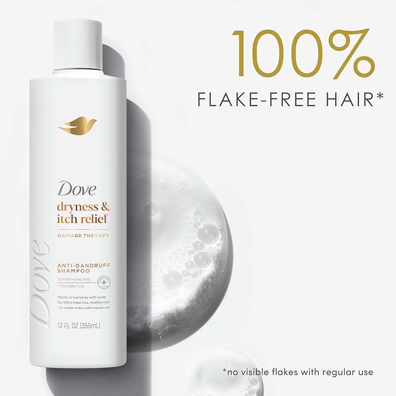 Dove Damage Therapy Derma Shampoo Dryness + Itch for Flaky Scalp with Pyrithione Zinc and Coconut Oil 12 Fl Oz - Image 12