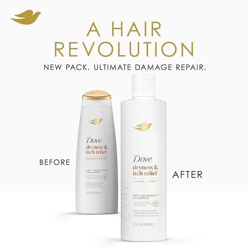 Dove Damage Therapy Derma Shampoo Dryness + Itch for Flaky Scalp with Pyrithione Zinc and Coconut Oil 12 Fl Oz - Image 4