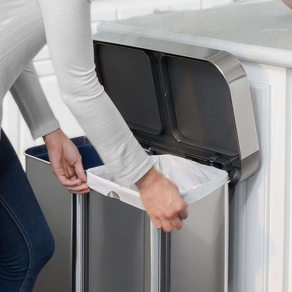 simplehuman Code H 60 Count, Genuine Custom Fit Liners, Drawstring Trash Bags in Dispenser Packs, 30-35 Liter / 8-9.2 Gallon, Blue - Image 5