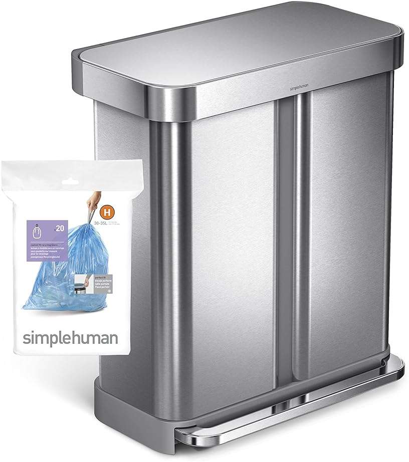 simplehuman Code H 60 Count, Genuine Custom Fit Liners, Drawstring Trash Bags in Dispenser Packs, 30-35 Liter / 8-9.2 Gallon, Blue - Image 6