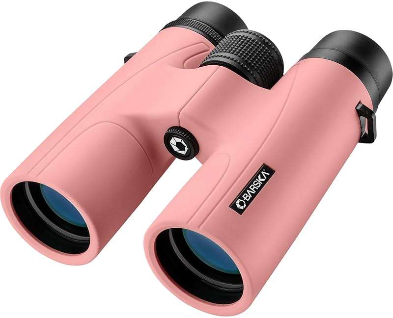 Barska Crush 10x42 Binoculars – Lightweight, Compact & Shockproof Design in Bright Colors for Hiking, Travel, Concerts, Sports, Great Gift Idea – Case & Strap Included - Image 1