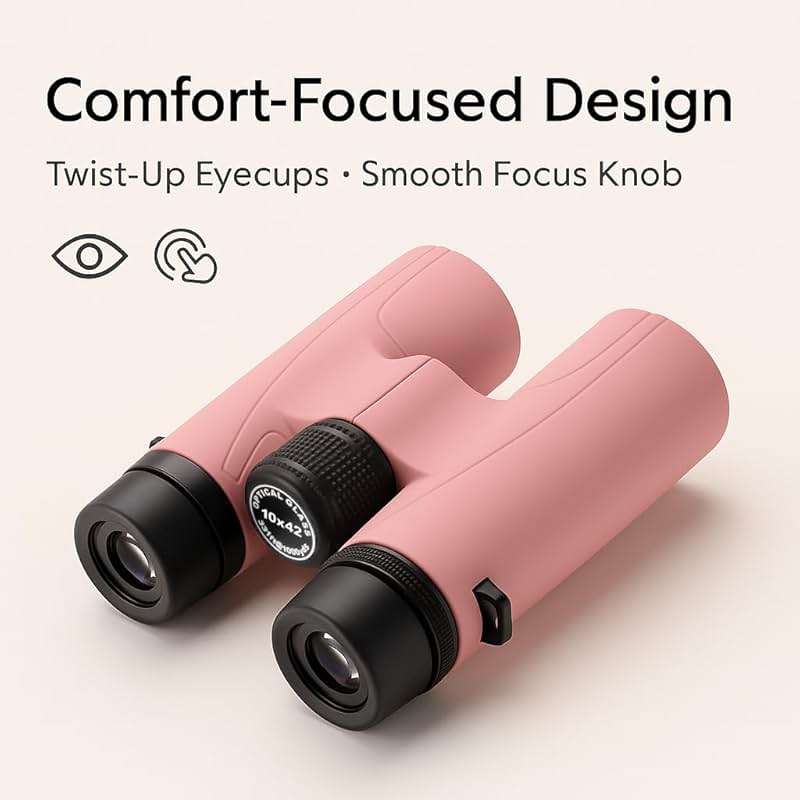 Barska Crush 10x42 Binoculars – Lightweight, Compact & Shockproof Design in Bright Colors for Hiking, Travel, Concerts, Sports, Great Gift Idea – Case & Strap Included - Image 5