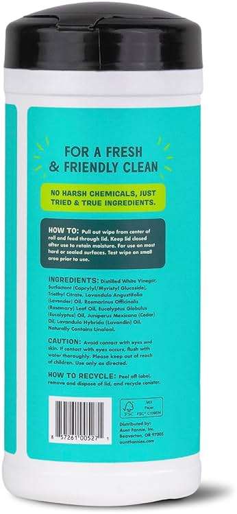 Aunt Fannie's Natural Cleaning Vinegar Wipes, Multipurpose Surface Cleaner, Eucalyptus Scent, 35 Count (Pack of 1) - Image 7