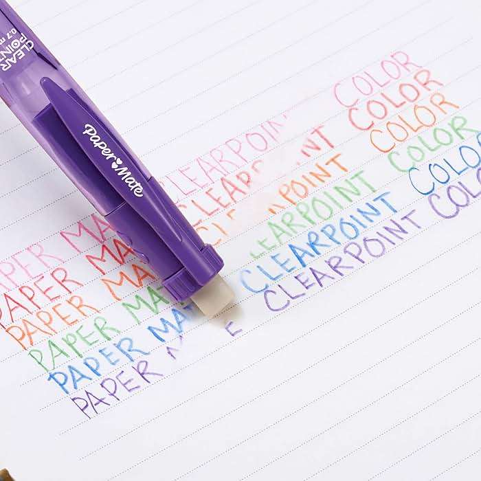 Paper Mate Clearpoint Mechanical Pencils, 0.7mm Color Lead, Erasable, Refillable, 6 Count - Vibrant Colors, Comfortable Grip, Fun Office Supplies - Image 9