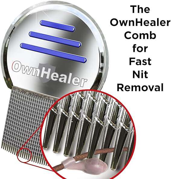 OWNHEALER Professional Lice Comb Kit - for Lice, Nits, and Dandruff Removal. Quick Results for Head Lice Treatment - Suitable for All Hair Types. Peine para piojos y liendres. - Image 4