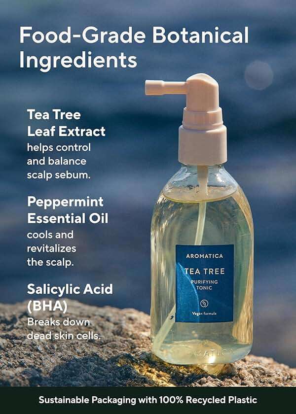 AROMATICA Tea Tree Purifying Tonic, Paraben, Silicone, Sulfate-free | Vegan | Soothing & Cooling Tonic for Your Scalp Treatment | Hair Nourishing | Natural Ingredients Only (3.38oz) - Image 5
