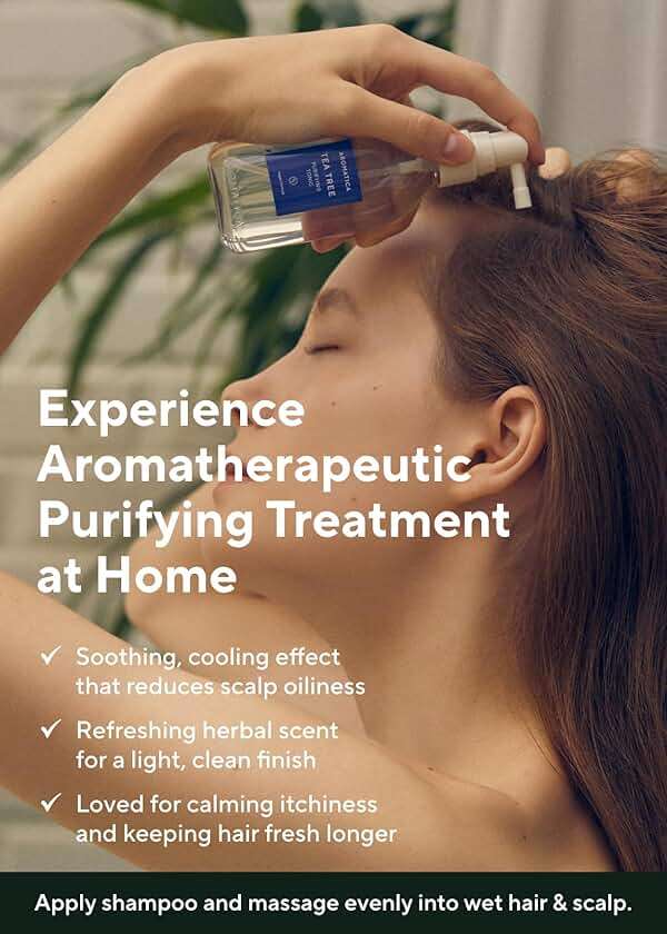 AROMATICA Tea Tree Purifying Tonic, Paraben, Silicone, Sulfate-free | Vegan | Soothing & Cooling Tonic for Your Scalp Treatment | Hair Nourishing | Natural Ingredients Only (3.38oz) - Image 6