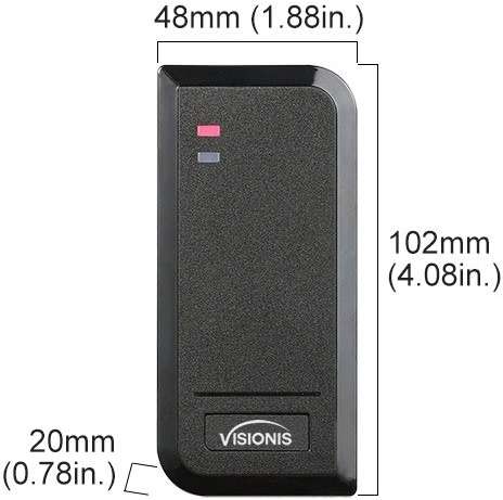 Visionis VIS-3100 Access Control Black RFID Weatherproof IP66 Proximity Card Reader 125KHz Compatible with Wiegand 26 Bit for Door Entry System - Image 2