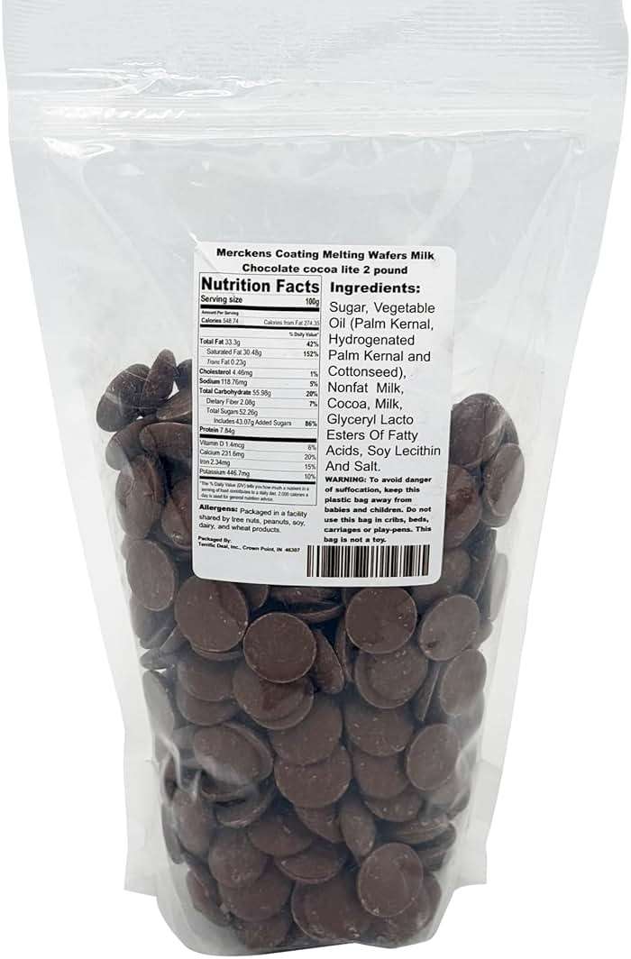 Merckens Coating Melting Wafers Milk Chocolate Cocoa Lite, 2 Pound - Image 1