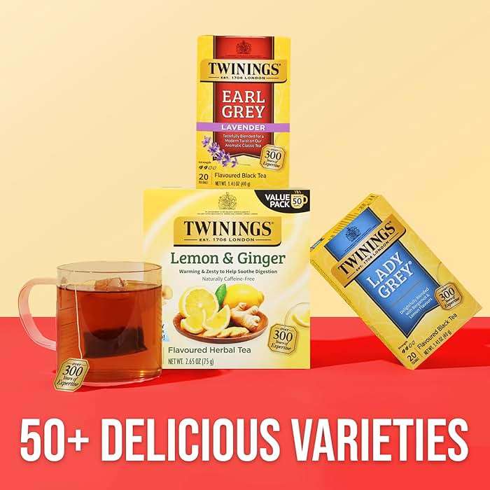 Twinings Earl Grey Lavender Black Tea Individually Wrapped Bags, 20 Count (Pack of 1), Citrus, Bergamot & Floral, Caffeinated, Enjoy Hot or Iced, 20 Teabags - Image 6