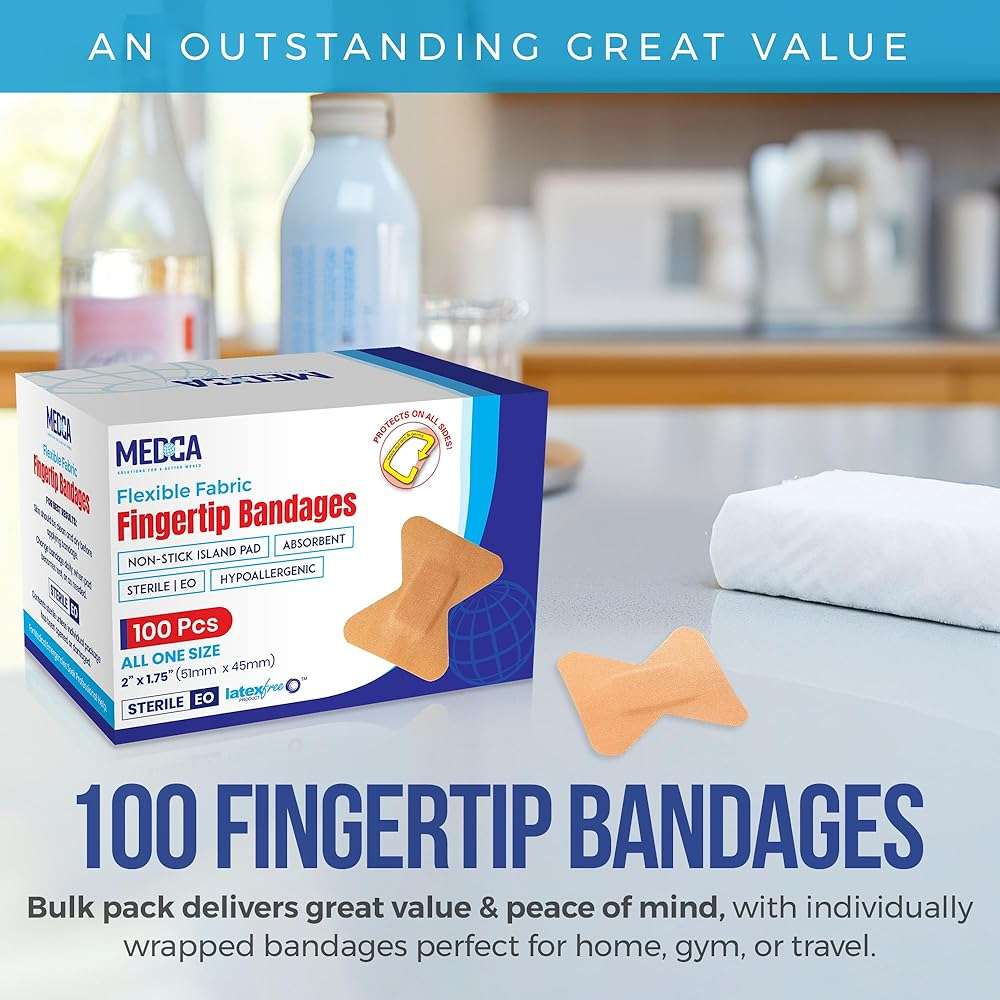 Flexible Fabric Bandages - Flex Fabric Adhesive Bandages Finger-Tip Care and to Protect Wounds from Infection - (100 Count Box) - Image 7