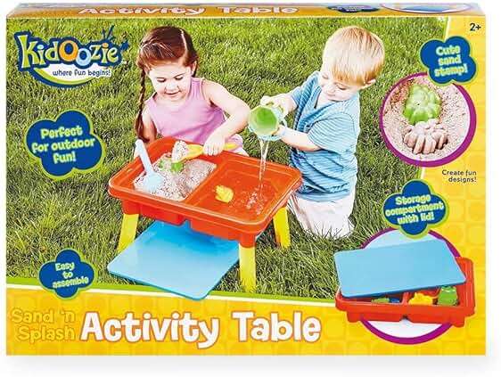 Toddler Sensory Kids Table with Lid | Sensory Bin | Kidoozie | Mega Block Compatible Lid | Indoor Outdoor Use , Red, G02521 17 x 12.5 x 11 inches - Image 5