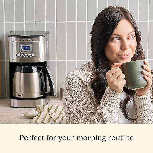 Cuisinart 12-Cup Coffee Maker, Programmable PerfecTemp Thermal Carafe Coffee Machine with 1-4 Cup Setting, Brew Strength Control and Brew Pause, Stainless Steel, DCC-3400NAS, Silver - Image 5