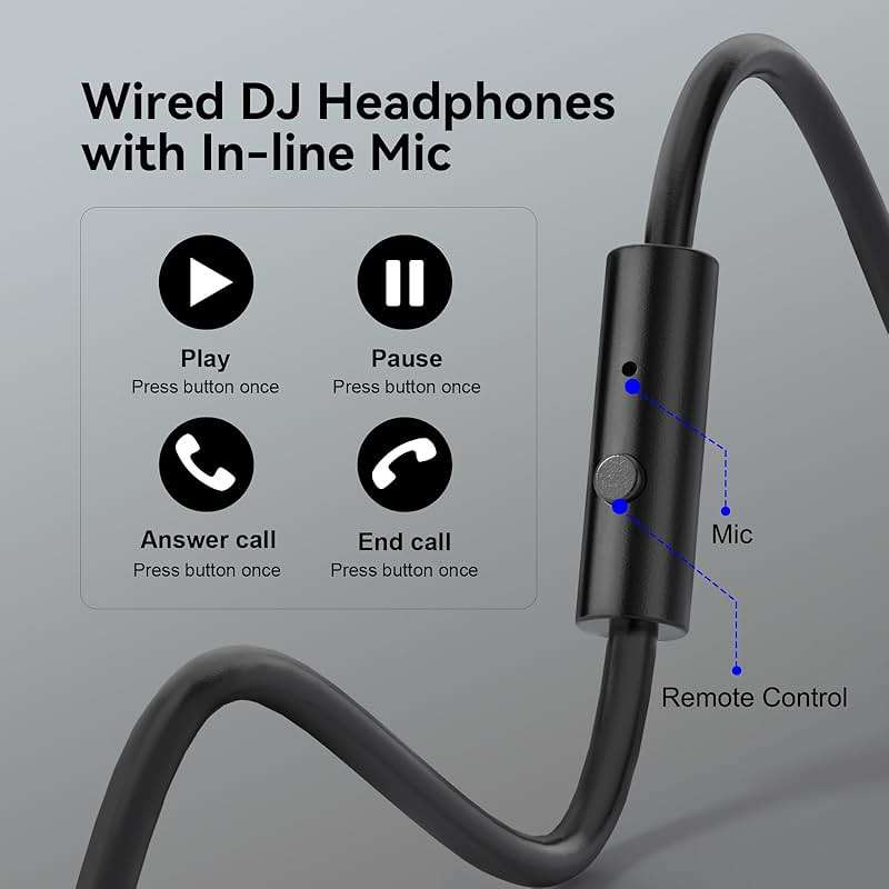 OneOdio Wired Over Ear Headphones Hi-Res Studio Monitor & Mixing DJ Stereo Headsets with 50mm Drivers and 1/4 to 3.5mm Jack for AMP Computer Recording Podcast Keyboard Guitar Laptop - Black - Image 5