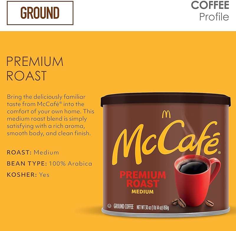 McCafe Premium Roast, Medium Roast Ground Coffee, 30 oz Canister - Image 11