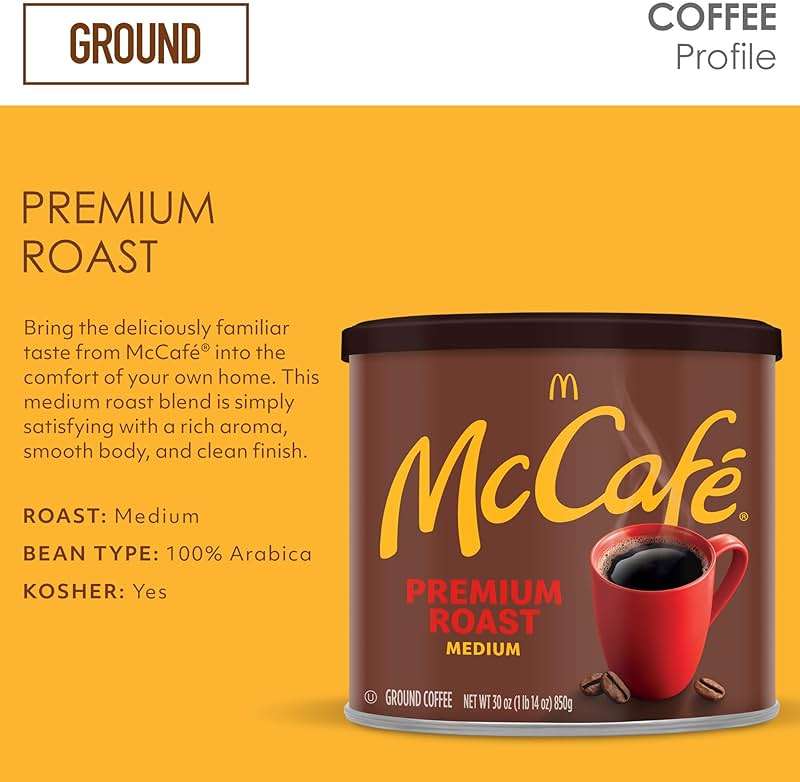 McCafe Premium Roast, Medium Roast Ground Coffee, 30 oz Canister - Image 3