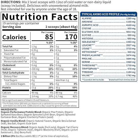Garden of Life Organic Vegan Protein Powder with Probiotics, BCAAs, NSF Certified, Gluten Free & Sport, Non GMO, Sport Protein Powder, 19 Servings, Vanilla - Image 5