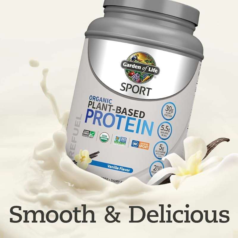 Garden of Life Organic Vegan Protein Powder with Probiotics, BCAAs, NSF Certified, Gluten Free & Sport, Non GMO, Sport Protein Powder, 19 Servings, Vanilla - Image 8