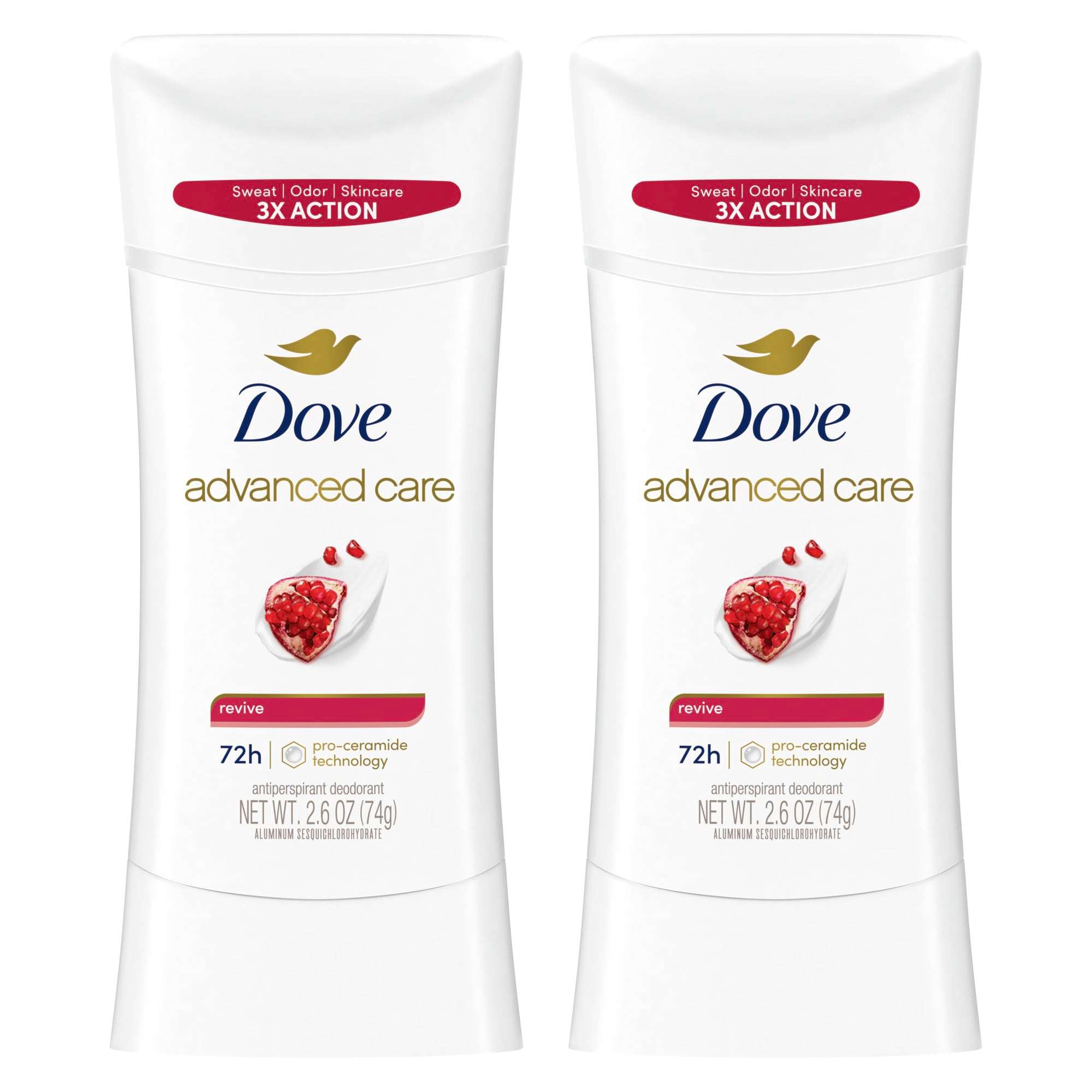 Dove Advanced Care Antiperspirant Deodorant for Women Twin Pack Revive 72 hour sweat and odor protection 2.6 oz (Packaging May Vary) - Image 1