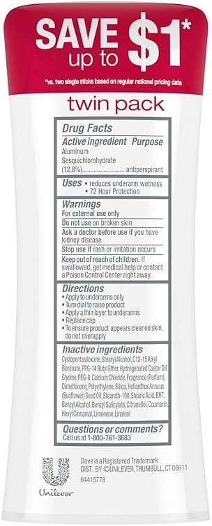 Dove Advanced Care Antiperspirant Deodorant for Women Twin Pack Revive 72 hour sweat and odor protection 2.6 oz (Packaging May Vary) - Image 2