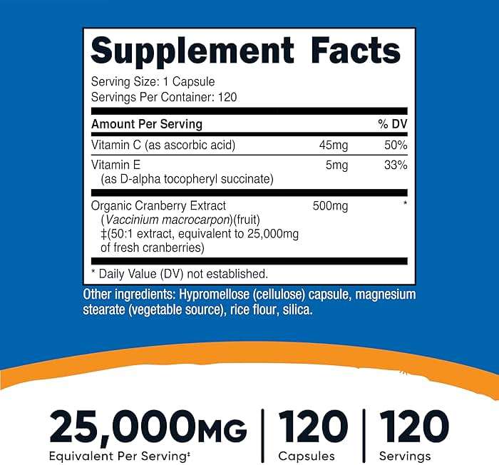 Nutricost Cranberry Extract 120 Capsules for 120 Servings Per Bottle - with Vitamin C & Vitamin E. Vegan, Gluten Free - Image 2