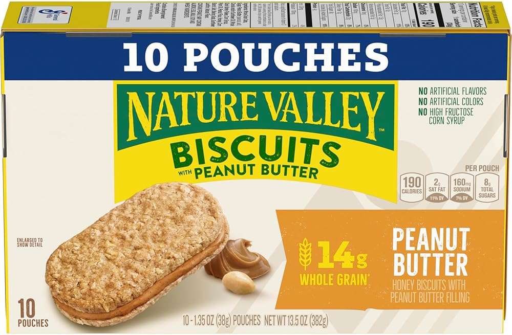 Nature Valley Biscuit Sandwiches, Peanut Butter, Snack Bars, 10 Bars, 13.5 oz - Image 3