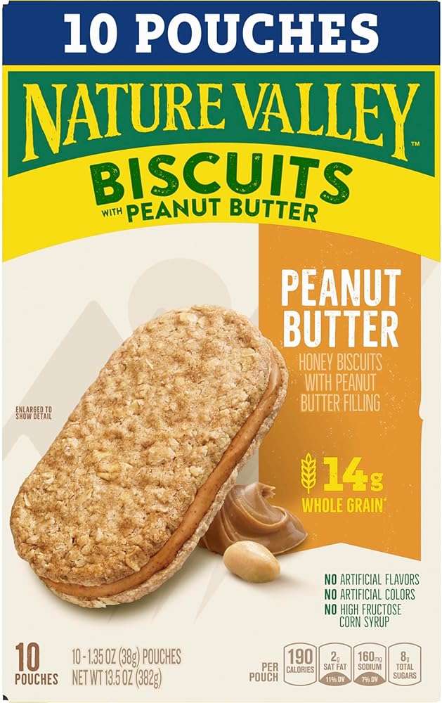 Nature Valley Biscuit Sandwiches, Peanut Butter, Snack Bars, 10 Bars, 13.5 oz - Image 4