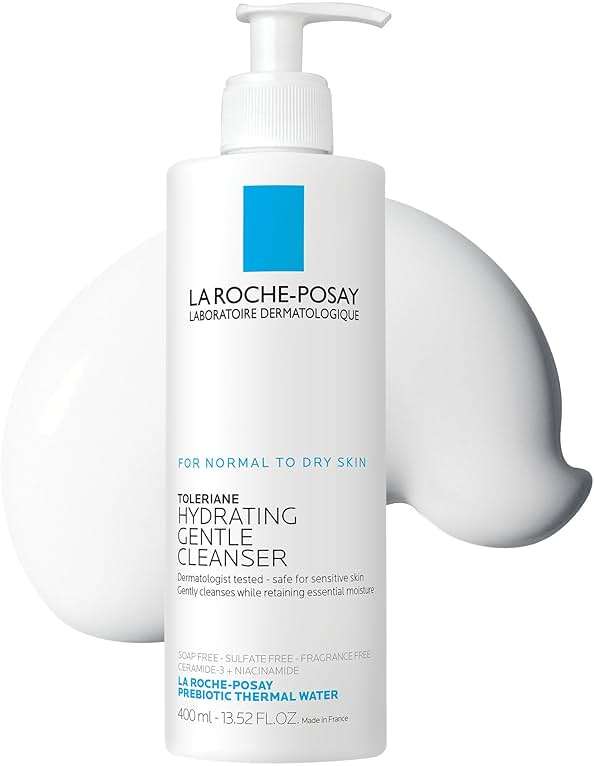 La Roche-Posay Toleriane Hydrating Gentle Face Cleanser, Hydrating Facial Cleanser With Niacinamide + Ceramides, Daily Face Wash For Dry Skin To Normal Skin, Sensitive Skin Tested, Fragrance Free - Image 1