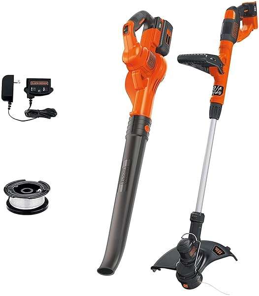 BLACK+DECKER 40V Max Cordless Sweeper & String Trimmer, Battery & Charger Included (LCC340C) - Image 1