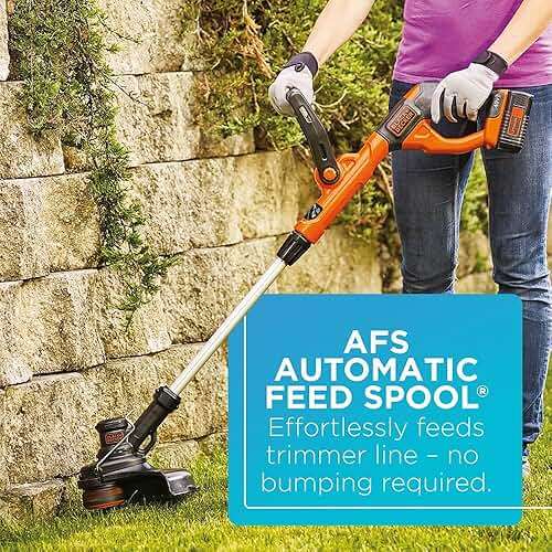 BLACK+DECKER 40V Max Cordless Sweeper & String Trimmer, Battery & Charger Included (LCC340C) - Image 3